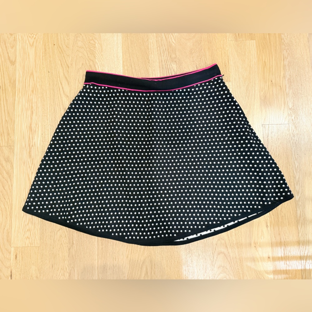 Krimson Klover Black and White Polka Dot A-Line Skirt